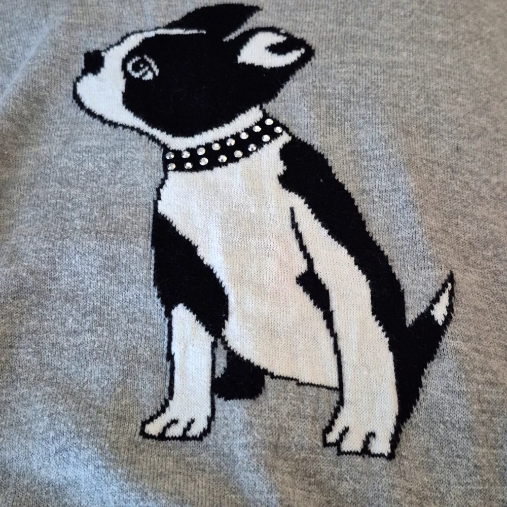 Apt. 9 Gray French Bulldog Sweater XL